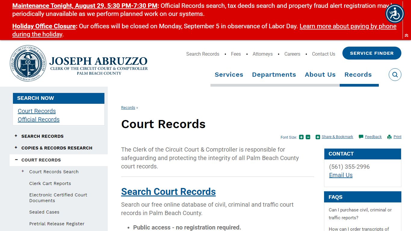 Court Records | Clerk of the Circuit Court & Comptroller, Palm Beach County